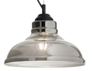 Lampa wisząca do kuchni z dymnym szklanym kloszem Ideal Lux 112343 Bistro E27 28cm x 125cm