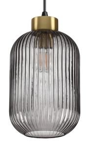 Lampa wisząca z dymnym  dekorowanym kloszem i mosiężną nasadką Ideal Lux 237442 Mint-1 E27 14cm x 238cm