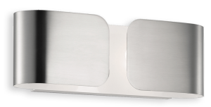 Chromowana lampa ścienna w kształcie sztywnej bransoletki Ideal Lux 049229 Clip 2xG9