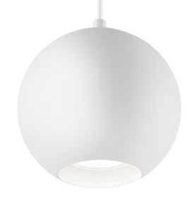 Biała punktowa lampa wisząca klosz kula Ideal Lux 231273 Mr Jack GU10 15cm x 229cm