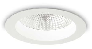 Biała lampa z ramką wpuszczana w sufit Ideal Lux 193472 Basic Accent LED 20W 1950LM 3000K IP44 52stopnie 14cm x 7cm