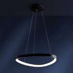 Czarna okrągła lampa wisząca obręcz 61cm Vivida International 0083.30.NE DIM WN Lifering LED 48W 3000K/4000K ściemnialna
