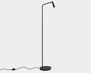 Czarna lampa podłogowa Leds C4 25-6420-05-05 Gamma LED 3,2W 2700K 120cm