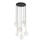 Lampa wisząca białe kule złote dodatki i czarna okrągła rozeta Nowodvorski 10934 Karo VIII 8xG9 43cm x 125cm