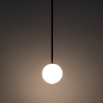 Lampa wisząca czarna rurka i biała szklana kula Nowodvorski 10307 Kier M G9 12cm x 95cm