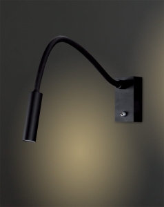  Czarny kinkiet z włącznikiem i giętkim ramieniem MaxLight W0046 Rider LED 3W 3000K 46cm