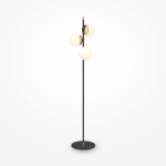 Czarno złota lampa podłogowa z szklanymi kulami Maytoni MOD048FL-03G Nostalgia 3xE14 150cm
