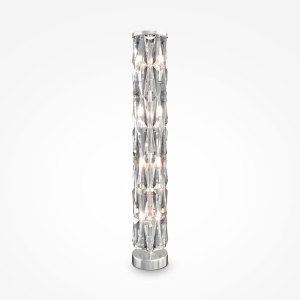 Kryształowa chromowana lampa podłogowa Maytoni MOD043FL-08CH Puntes 8xE14 126cm x 20cm