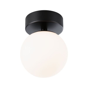 Lampa sufitowa ścienna czarna podstawa i biała kula Paulmann PL71072 Gove LED 9W 3000K IP44 17cm