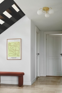 Złota lampa sufitowa z białymi kloszami Nordlux 2312506035 Franca 3xE14 46cm