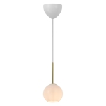 Złota lampa wisząca z białym kloszem kulą Nordlux 2312523035 Franca E14 13cm
