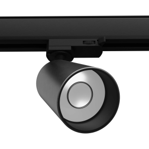 Szary metaliczny reflektor na czarną szynę 3-fazową Thoro MYL.00070 Aura GU10