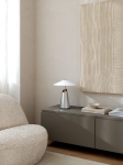 Chromowana skandynawska lampa stołowa nocna Nordlux 2320375033 Taido E27 38cm
