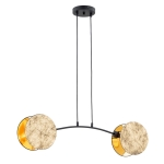 Czarno złota nowoczesna lampa wisząca z okręgami Emibig 1326/2 Motif 2xE27 70cm