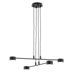 Czarna lampa wisząca z rozpiętymi ramionami i płaskimi kloszami Emibig 1339/4 Modus 4xGX53 70cm