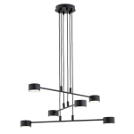Czarna lampa wisząca z rozpiętymi ramionami i płaskimi kloszami Emibig 1339/6 Modus 6xGX53 70cm