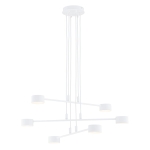 Biała lampa wisząca z rozpiętymi ramionami i płaskimi kloszami Emibig 1340/6 Modus 6xGX53 70cm