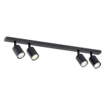 Czarna listwa z czterema regulowanymi reflektorami GU10 Emibig 1312/4 Flash 70cm