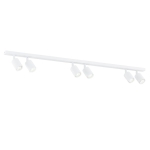 Biała listwa z sześcioma regulowanymi reflektorami GU10 Emibig 1313/6 Flash 116cm
