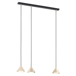 Czarno złota lampa wisząca nad stół trzy stożkowe klosze Emibig 1329/3 Elit 3xGX53 70cm
