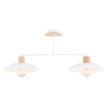 Biało brązowa lampa sufitowa z drucianymi kloszami Emibig 1319/2 Kobe 2xE27 100cm