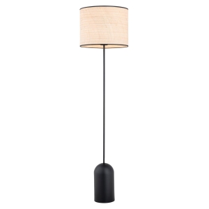 Czarno rattanowa lampa podłogowa stojąca z abażurem Emibig 1324/LP1 Aspen E27 142cm