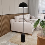 Czarna lampa podłogowa grzybek Emibig 1307/LP1 Kava E27 138cm