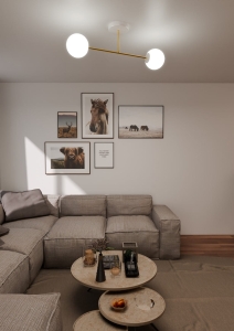 Biało złota lampa sufitowa dwie białe kule na listwie Emibig 1234/2 Magnum 2xE14 75cm