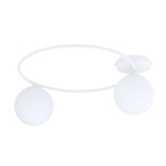 Lampa sufitowa biała obręcz z dwoma białymi kloszami kulami Emibig 1258/2 Sopra 47cm