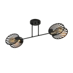 Czarna lampa sufitowa z dwoma żarówkami na długim ramieniu Emibig 1181/2 Talia 2xE27 86cm