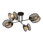 Czarna lampa sufitowa z czterema żarówkami na długim ramieniu Emibig 1181/4 Talia 4xE27 86cm