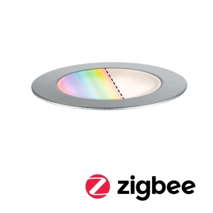 Oprawa wpuszczana do zestawu Plug & Shine Floor SH Zigbee RGBW okrągła 2W IP67 24V srebrny / stal nierdzewna Paulmann PL94751