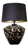 Lampa stołowa z malowaną szklaną podstawą i czarno złotym abażurem 4Concepts L034102227 Ravenna E27 61cm x 40cm