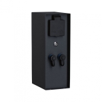 Zewnętrzna kolumna zasilająca Rio 2GN. 24V do zestawu Plug & Shine + 2GN. 230V IP44 + czujnik zmierzchu stal szlachetna / antracyt Paulmann PL94701