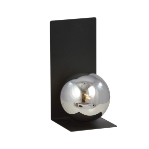 Lampa ścienna kinkiet czarna podstawa z grafitowym kloszem kulą Emibig 1166/6 Form G9