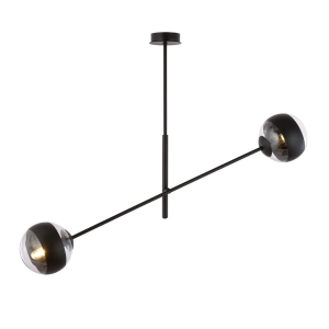 Czarna lampa wisząca z kloszami kulami Emibig 1168/2 Linear 2xE14