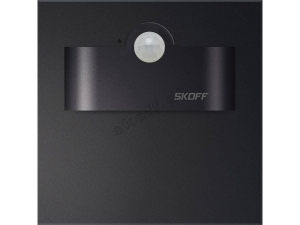 Lampa wpuszczana ścienna schodowa Skoff MK-TAN-D-H-1-ML-ML-01 Tango Short Led Pir 120 Motion Sensor Light 10V DC 1,0W IP20 3000K czarny mat Czujnik ruchu PIR 120 stopni