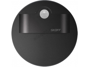 Lampa wpuszczana ścienna schodowa Skoff MK-RUE-D-H-1-ML-ML-01 Rueda Short Led Pir 120 Motion Sensor Light 10V DC 1,0W IP20 3000K czarny mat Czujnik ruchu PIR 120 stopni