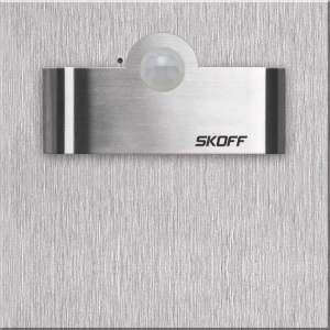 Lampa wpuszczana ścienna schodowa Skoff MN-TAN-K-N-1-ML-ML-01 Tango Short LED PIR 120 Motion Sensor Light 230V AC 2,4W IP20 4000K szlif Inox Czujnik PIR 120º