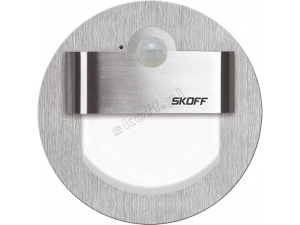 Lampa wpuszczana ścienna schodowa Skoff MM-RUE-K-H-1-ML-ML-01 Rueda LED PIR 120 Motion Sensor Light 230V AC 2,4W IP20 3000K szlif Inox Czujnik PIR 120º