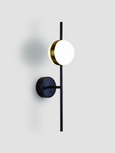 Lampa ścienna Kinkiet szklana kula na wysięgniku Mantra 7163 Cuba LED 8W 3000K 18cm x 50cm czarny złoty