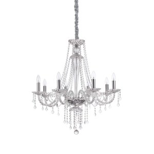 Klasyczny żyrandol z kryształami Ideal Lux 168777 Amadeus sp8 8xE14 80cm