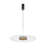 Nowoczesna lampa wisząca ledowa z okrągłym białym kloszem Maytoni MOD041PL-L15W3K1 Ei LED 12W 3000K 50cm