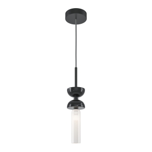 Czarna pojedyncza lampa wisząca z białym kloszem Maytoni MOD178PL-01B Kyoto G9 10cm
