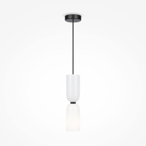 Biało czarna smukła lampa wisząca sufitowa Maytoni MOD177PL-01W Memory E14 8cm