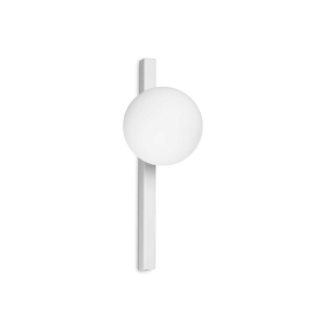 Biały kinkiet lampa ścienna szklana kula na listwie Ideal Lux 328478 Binomio ap1 G9 33.3x12x15cm