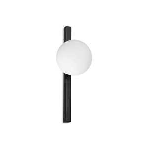 Czarno-biały kinkiet lampa ścienna szklana kula na listwie Ideal Lux 310664 Binomio ap1 G9 33.3x12x15cm