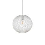Biała lampa wisząca metalowa kula siatka Ideal Lux 328102 Net sp1 d29 E27 29.5cm