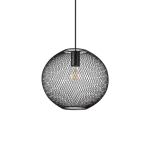Czarna lampa wisząca metalowa kula siatka Ideal Lux 313788 Net sp1 d29 E27 29.5cm