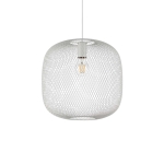 Biała matowa lampa wisząca metalowa siatka Ideal Lux 328133 Net sp1 d34 E27 34cm